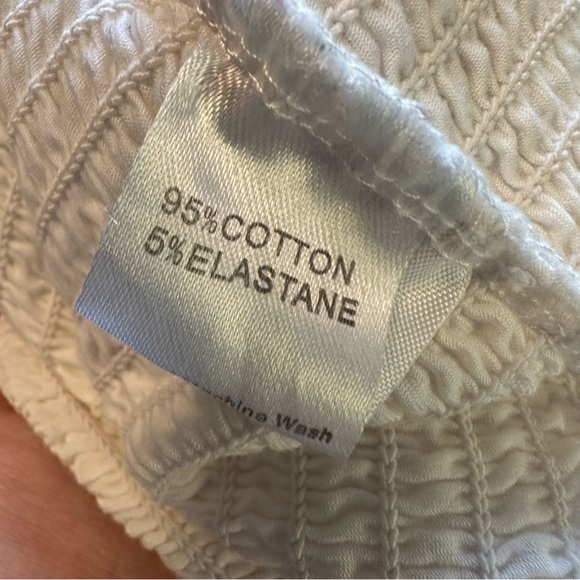 Brandy Melville “Charlene” White Smocked Ruffle Crop Top - Picture 6 of 10